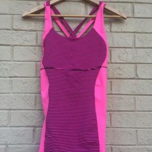 Lululemon Run Pink TankTop Stappy  Heathered